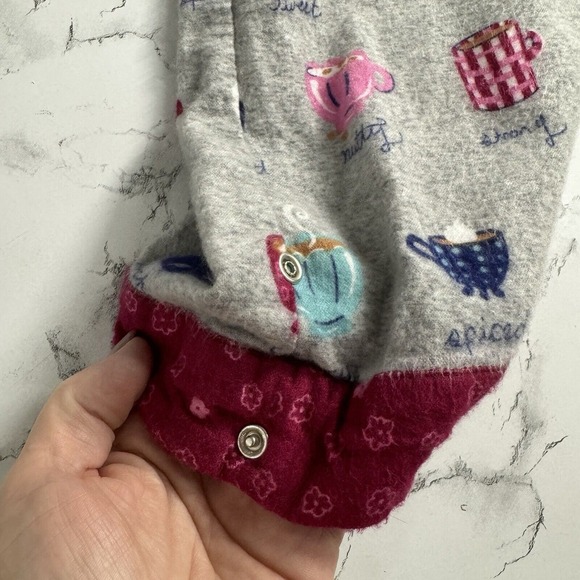 Munki Munki‎  Coffee Themed Flannel Pajama Set Size Medium Loungewear Bamboo - Picture 9 of 16